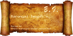 Baronyai Imogén névjegykártya